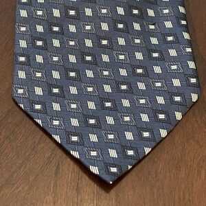 Vintage Tesoro Rosso Uomo Moda Blue Hand Made Silk Men’s Neck Tie Made In Korea